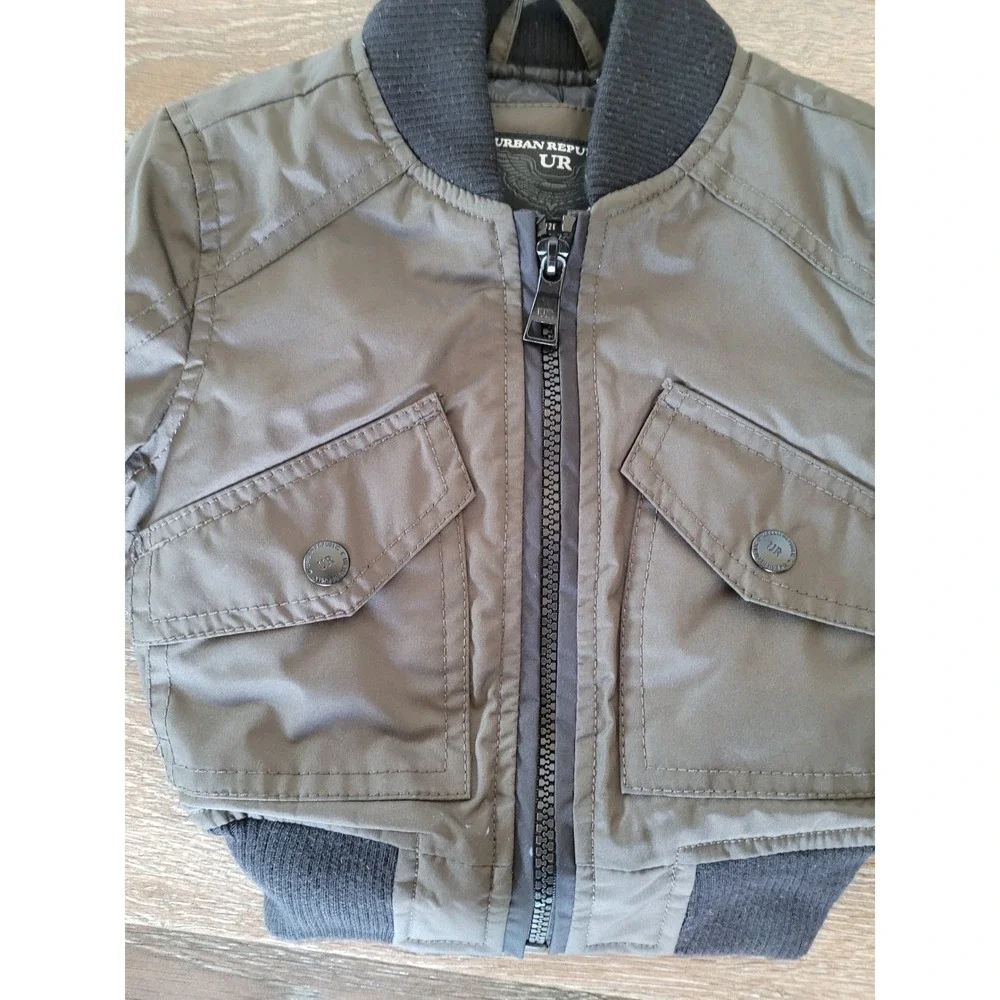 Urban Republic Baby Bomber Jacket 12M‎ Full Zip Pockets Gray Kids Outerwear #7